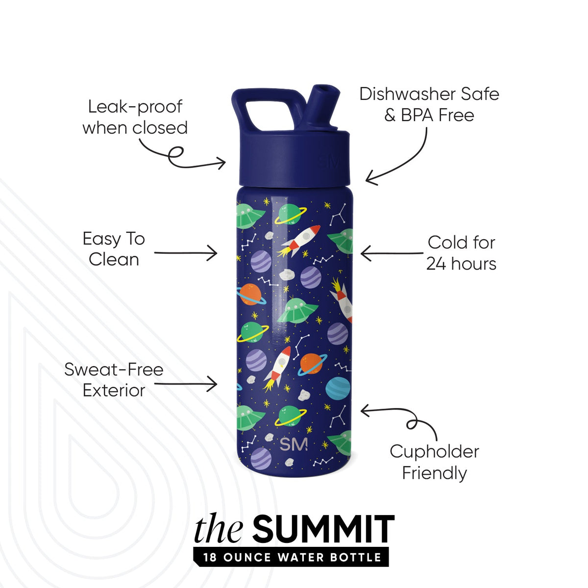 Summit Kids Water Bottle with Straw Lid